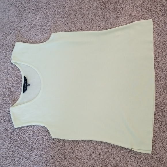 Ming Wang Tops - Ming Wang Vibrant Light Green/Yellow Summer Scoop Neck Knit Tank